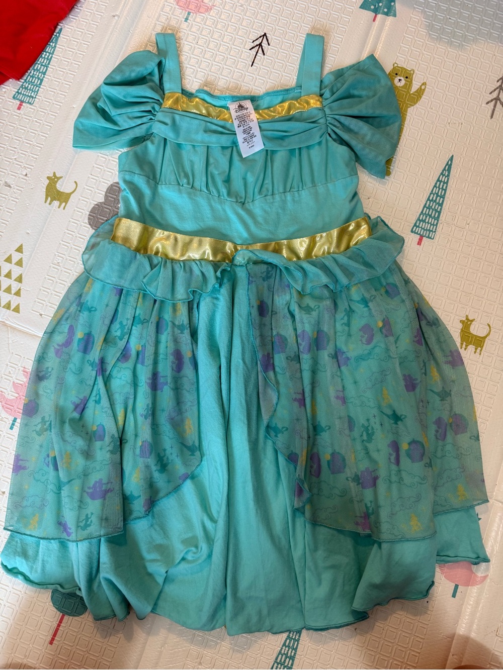Disney Teal Princess Dress with Gold Trim